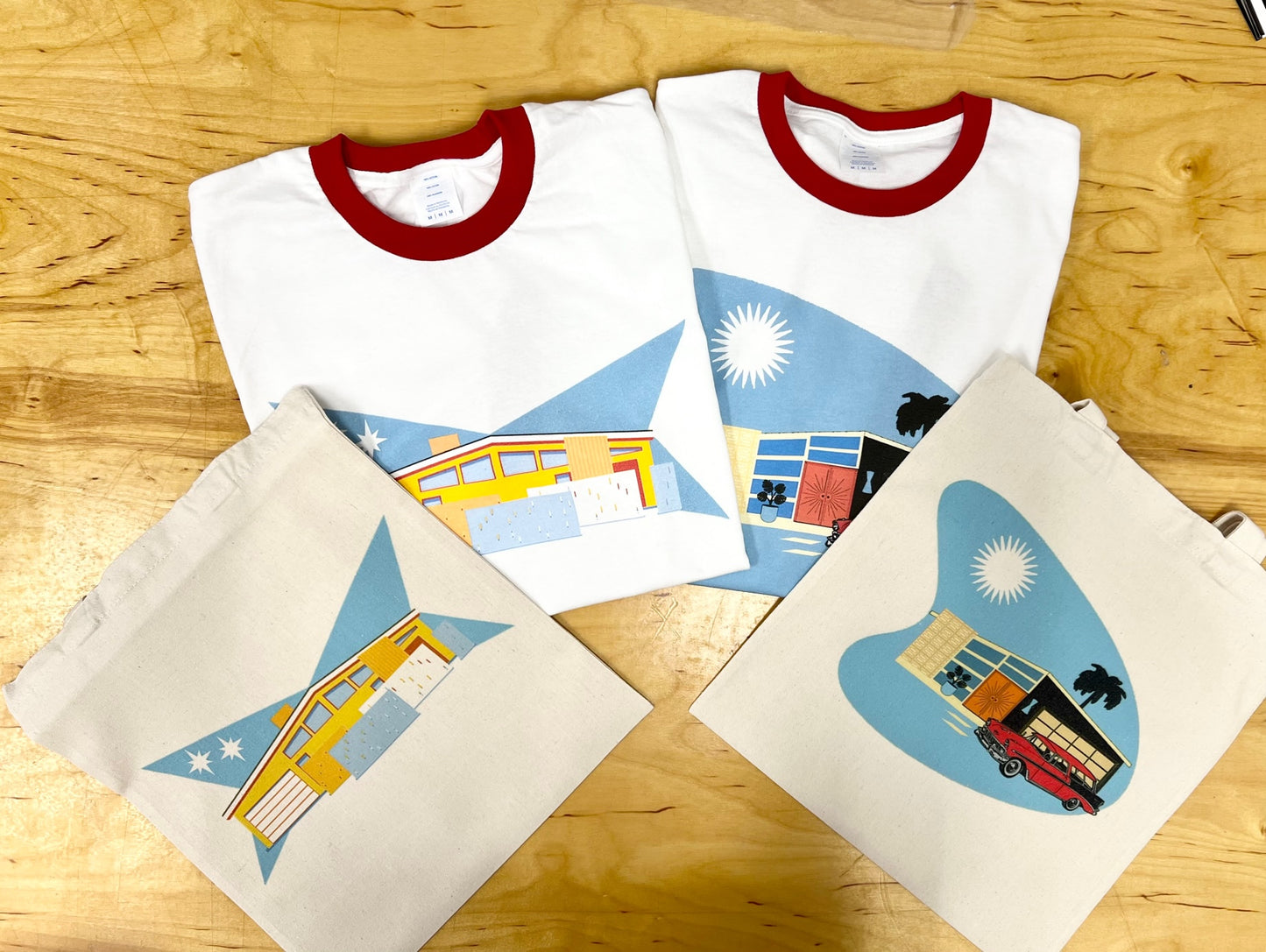 MCM Welcome Home Breeze Block Red and White Ringer T-Shirt