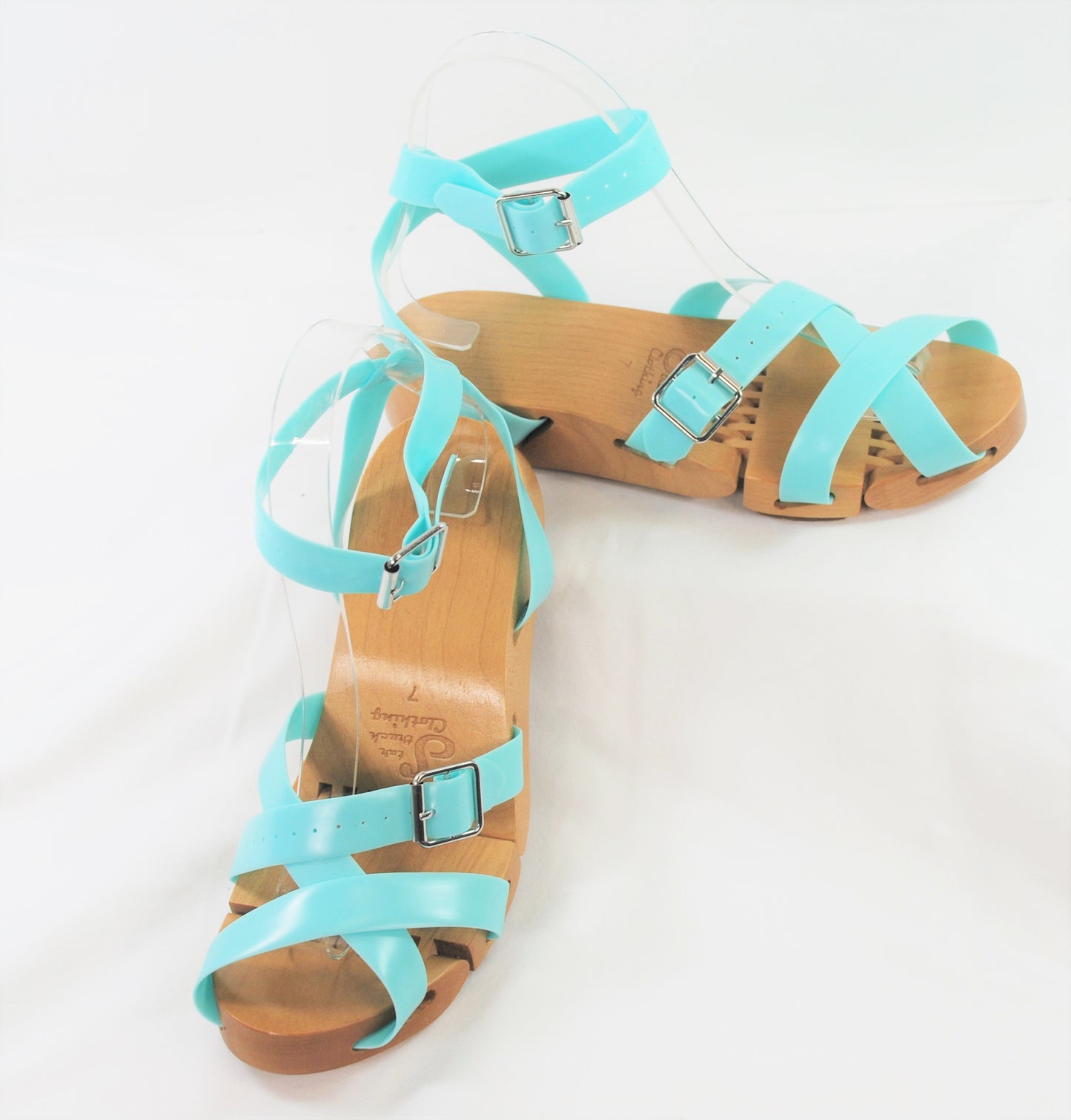 Flexible Wedge/Heel Sandals **Teal Straps Only**