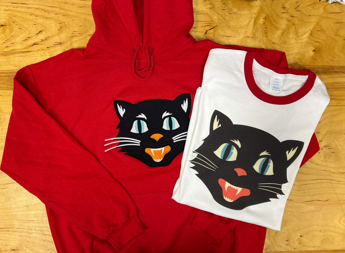 Bettie Cat Red and White Ringer T-Shirt