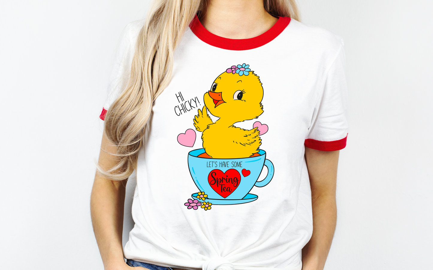 Spring Tea Red and White Ringer T-Shirt