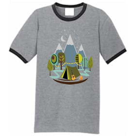 Let's Go MCM Glamping T-Shirt Grey Ringer