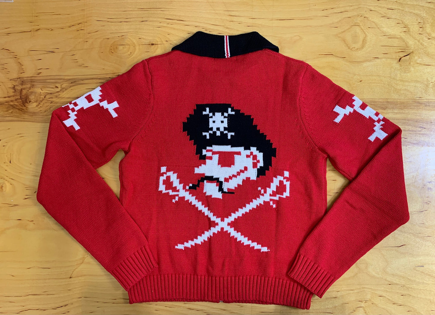 AHOY 1950's Pirate and Skulls Sweater-Red