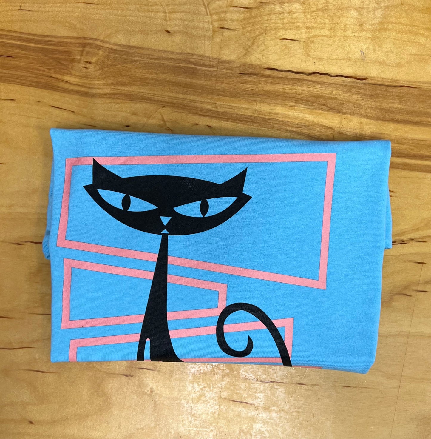 Retro Cat T-Shirt-Blue