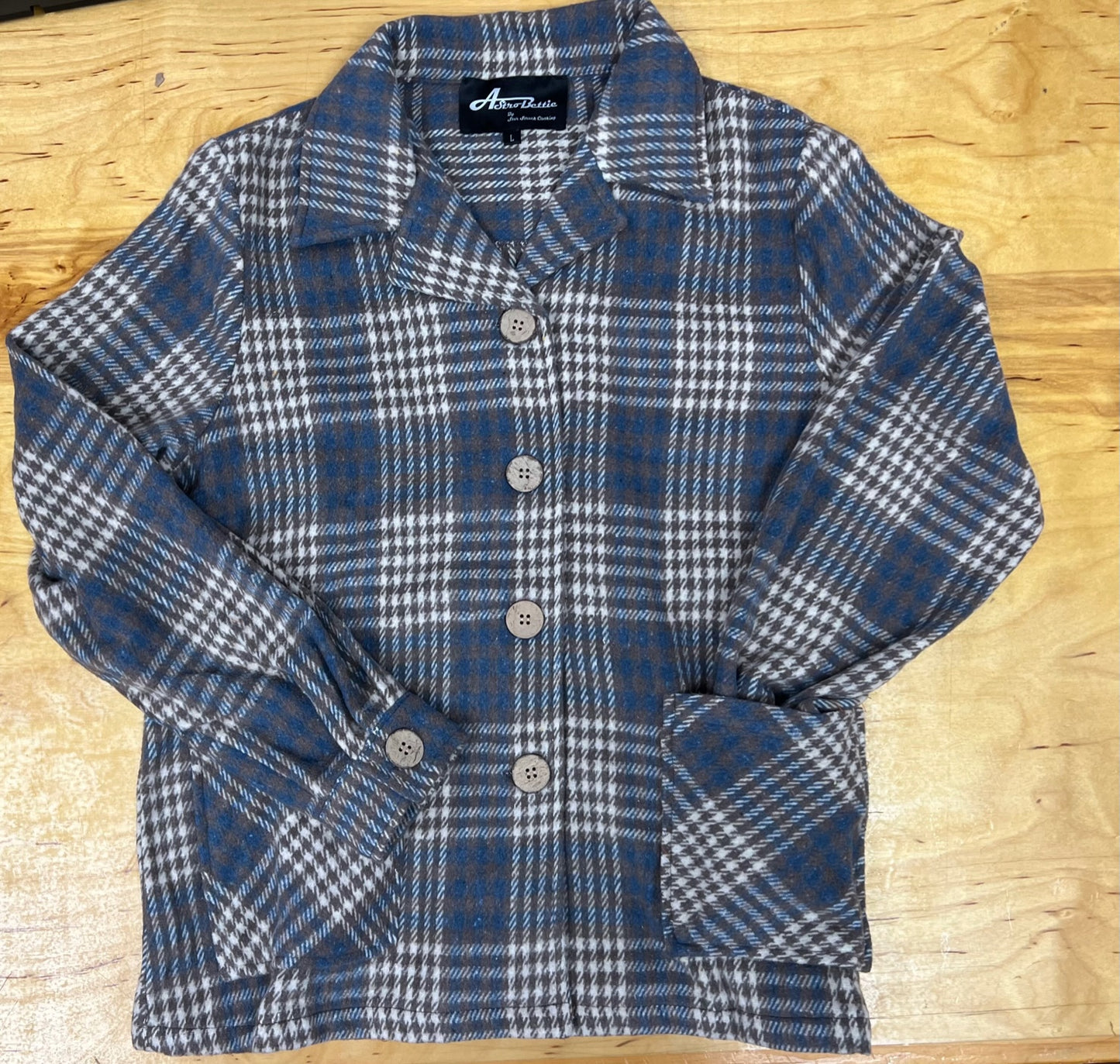 1940's Button Down Jacket-Blue/Tan