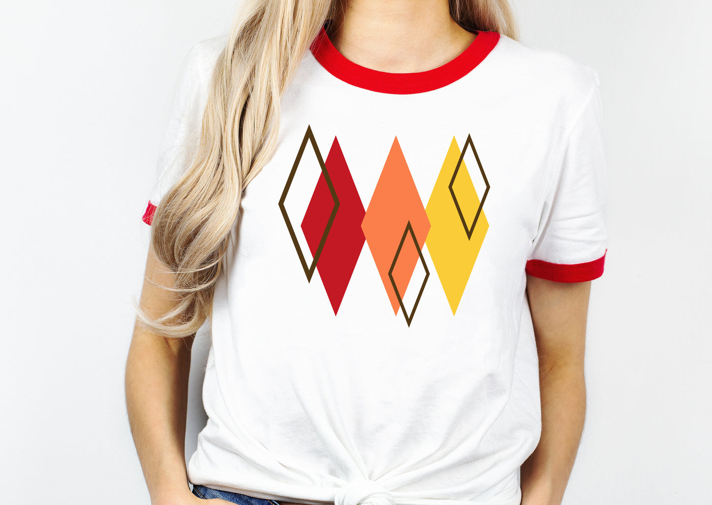 MCM StarBurst Red and White Ringer T-Shirt