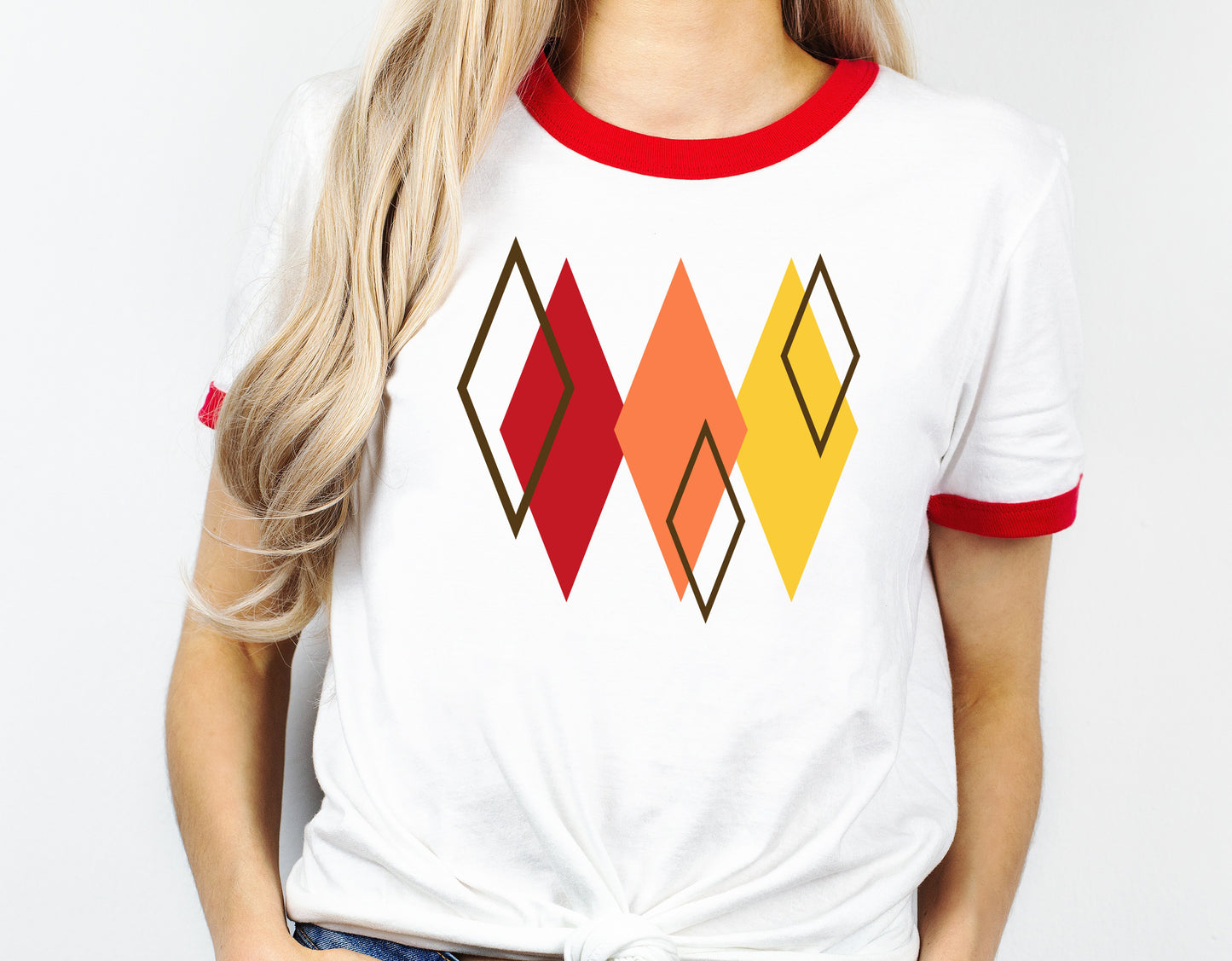 MCM StarBurst Red and White Ringer T-Shirt