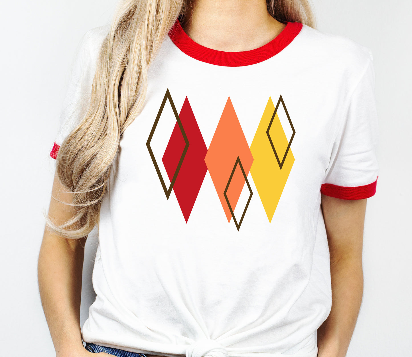 MCM StarBurst Red and White Ringer T-Shirt