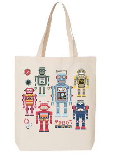 Retro Robots Carry-All Tote