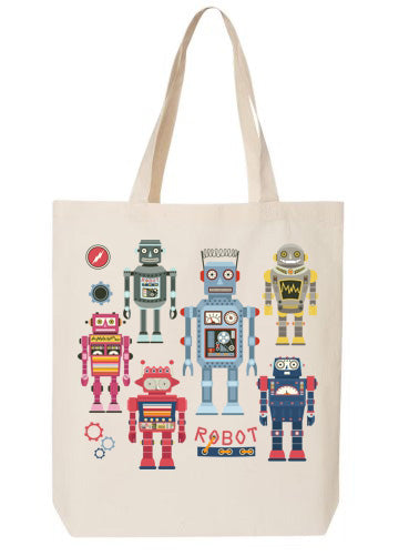 Retro Robots Carry-All Tote