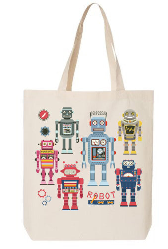 Retro Robots Carry-All Tote