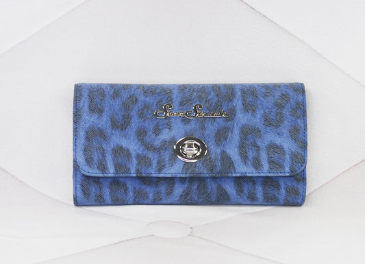Tri-Fold Wallet - Blue Leopard