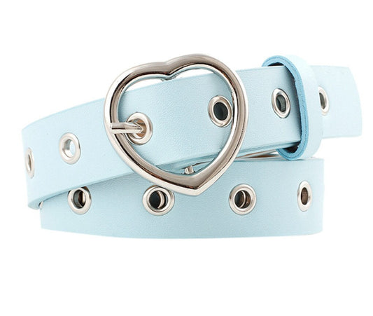 Vintage Inspired Heart Shaped Belt - Retro Blue