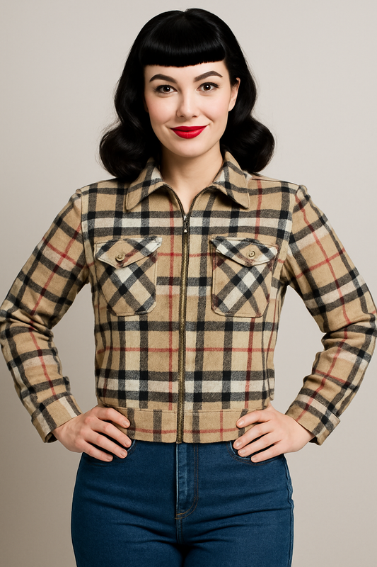 1950s Ricky Jacket - Tan/Black