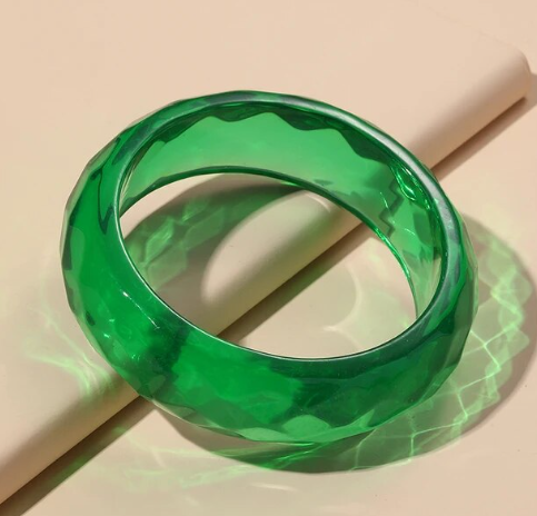 Cotton Candy Clear Green Envy Cuff