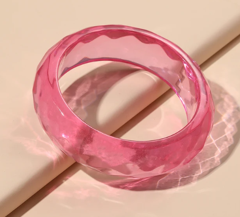 Cotton Candy Clear Hot Pink Cuff