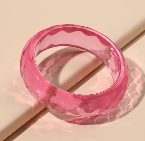 Cotton Candy Clear Hot Pink Cuff