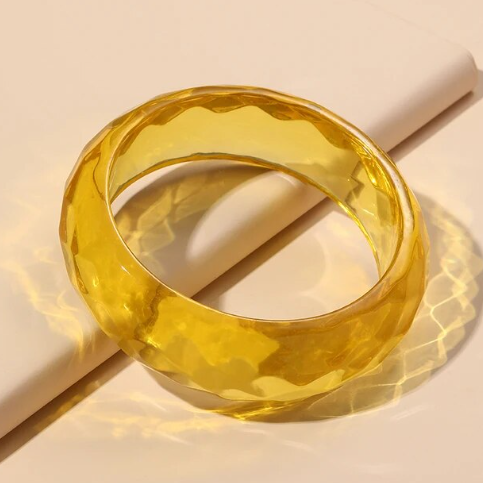 Cotton Candy Clear Sunny Yellow Cuff