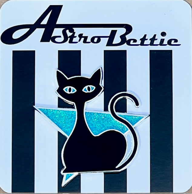 MCM Atomic Bettie Cat Arrow Enamel Pin