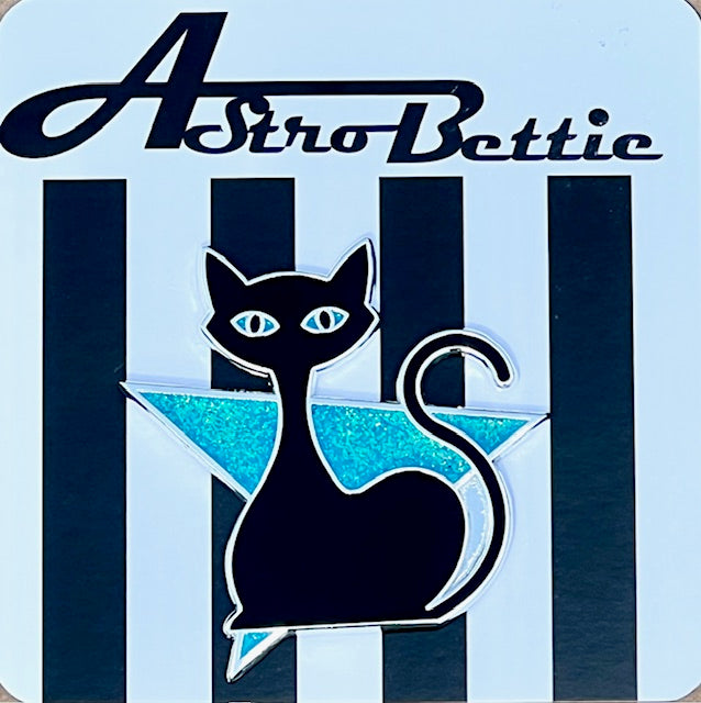 MCM Atomic Bettie Cat Arrow Enamel Pin