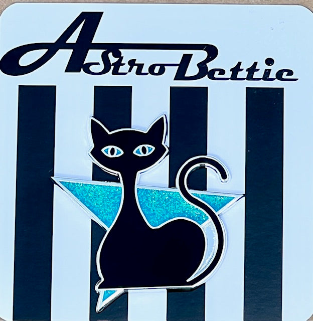 MCM Atomic Bettie Cat Arrow Enamel Pin