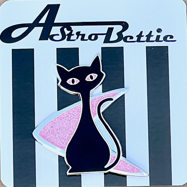 MCM Atomic Bettie Cat Boomerang Enamel Pin