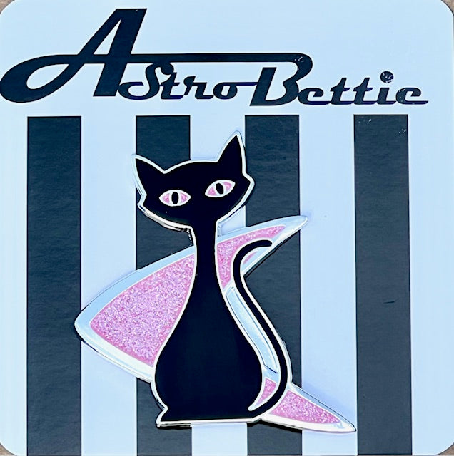 MCM Atomic Bettie Cat Boomerang Enamel Pin