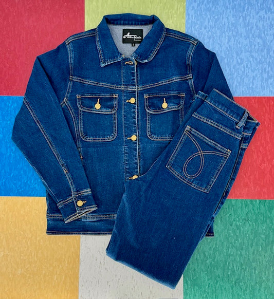 Lana Work Jean Jacket - Med Wash