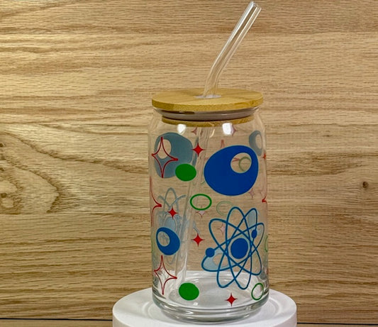 MCM Multi Atomic Glass with Bamboo Lid and Straw
