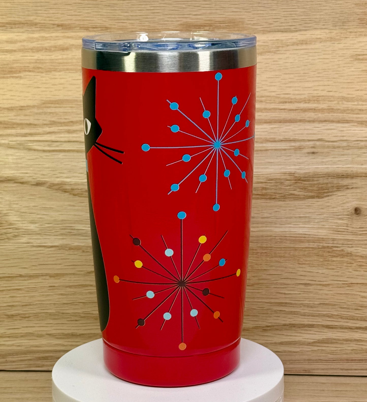 Atomic Bettie Cat 20oz Travel Mug Red