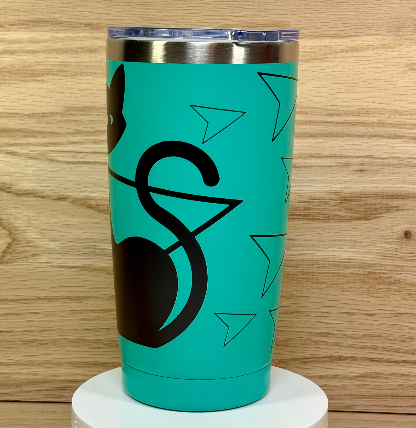 MCM Atomic Bettie Cat Arrow 20oz Travel Mug - Turquoise