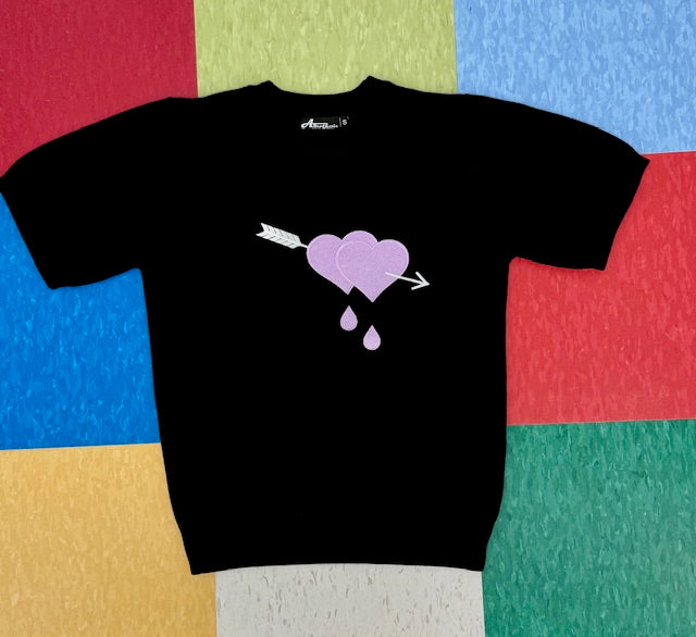 Bleeding Heart Lavender Sweater  - Black