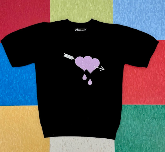 Bleeding Heart Lavender Sweater  - Black