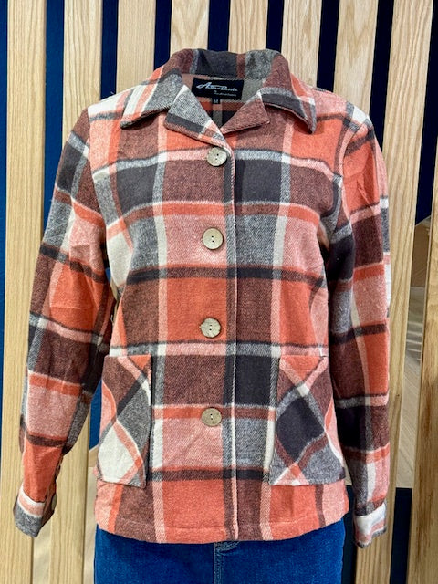 1940's Button Down Jacket-Orange/Tan