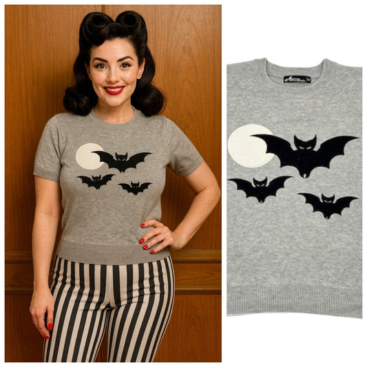 Bettie Bats Grey Sweater