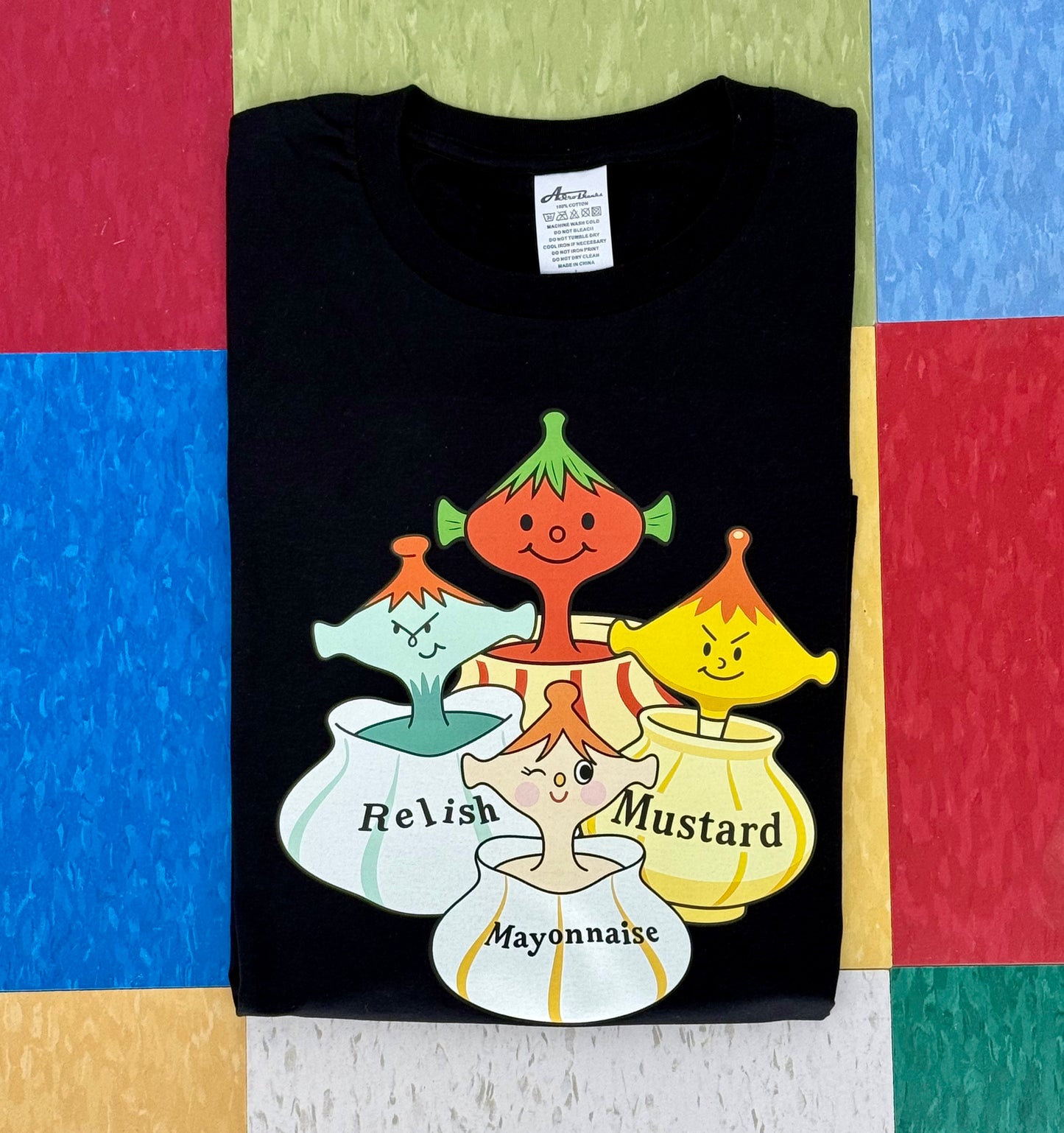 Holt Howard Pixieware Kitschy Condiment Black Tee