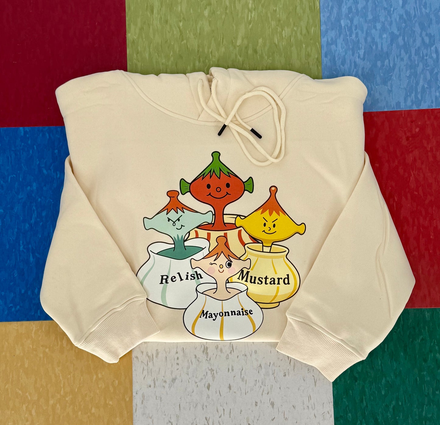 Holt Howard Pixieware Kitschy Condiment Cream Hoodie