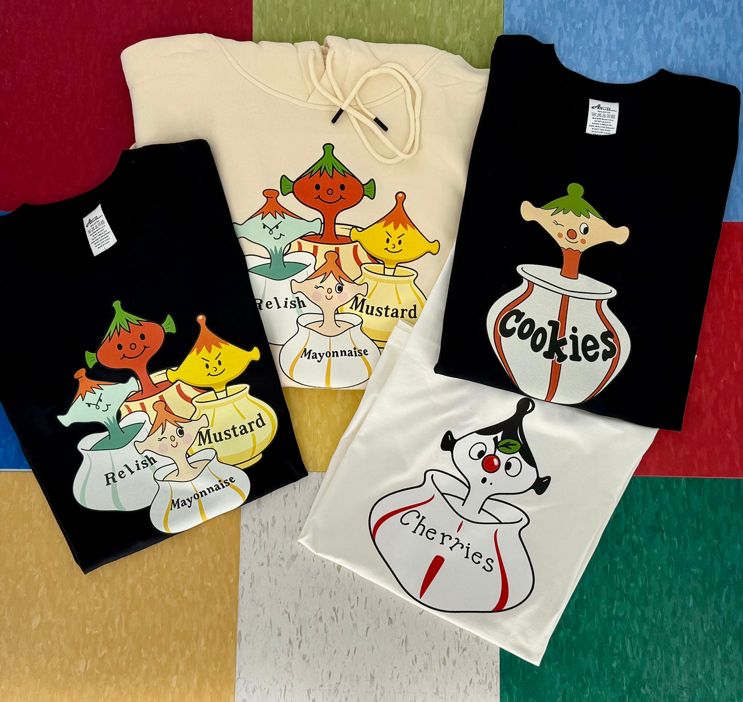 Holt Howard Pixieware Kitschy Cookie Black Tee