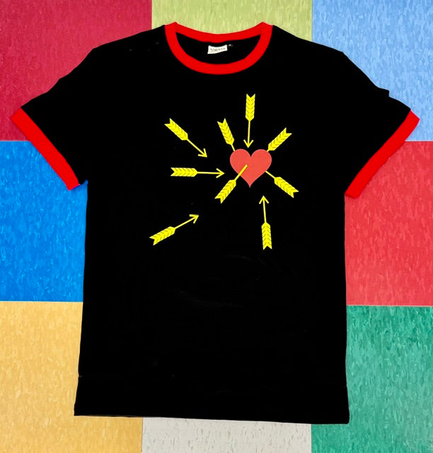 Carefree Black/Red Ringer Tee