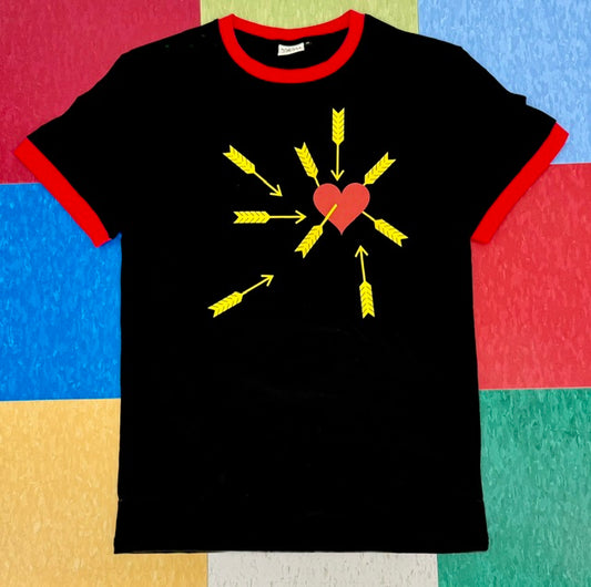 Carefree Black/Red Ringer Tee