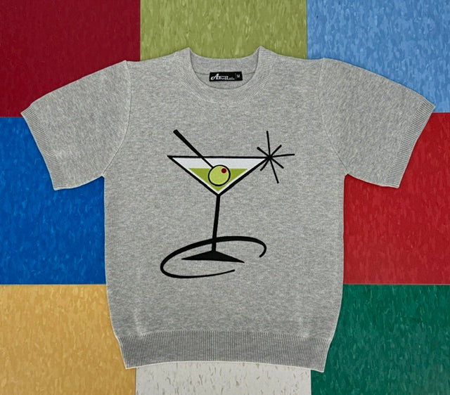 Retro Martini Time Grey Sweater