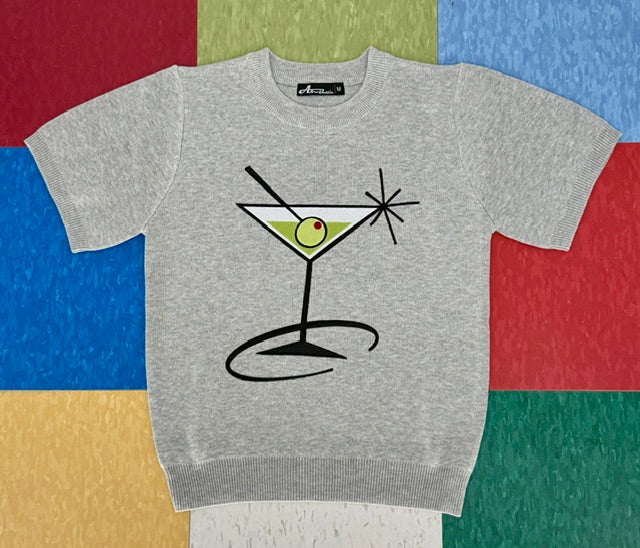 Retro Martini Time Grey Sweater