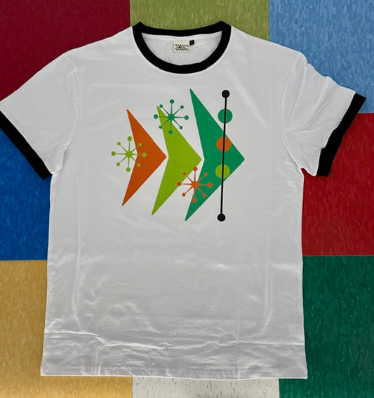 MCM Sputnik Arrow Black and White Ringer T-Shirt