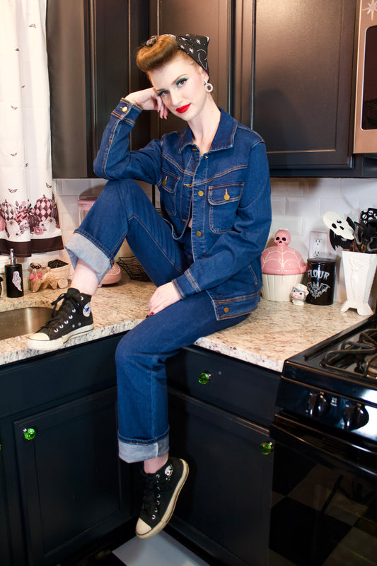 Lana Work Jean Jacket - Dark Wash