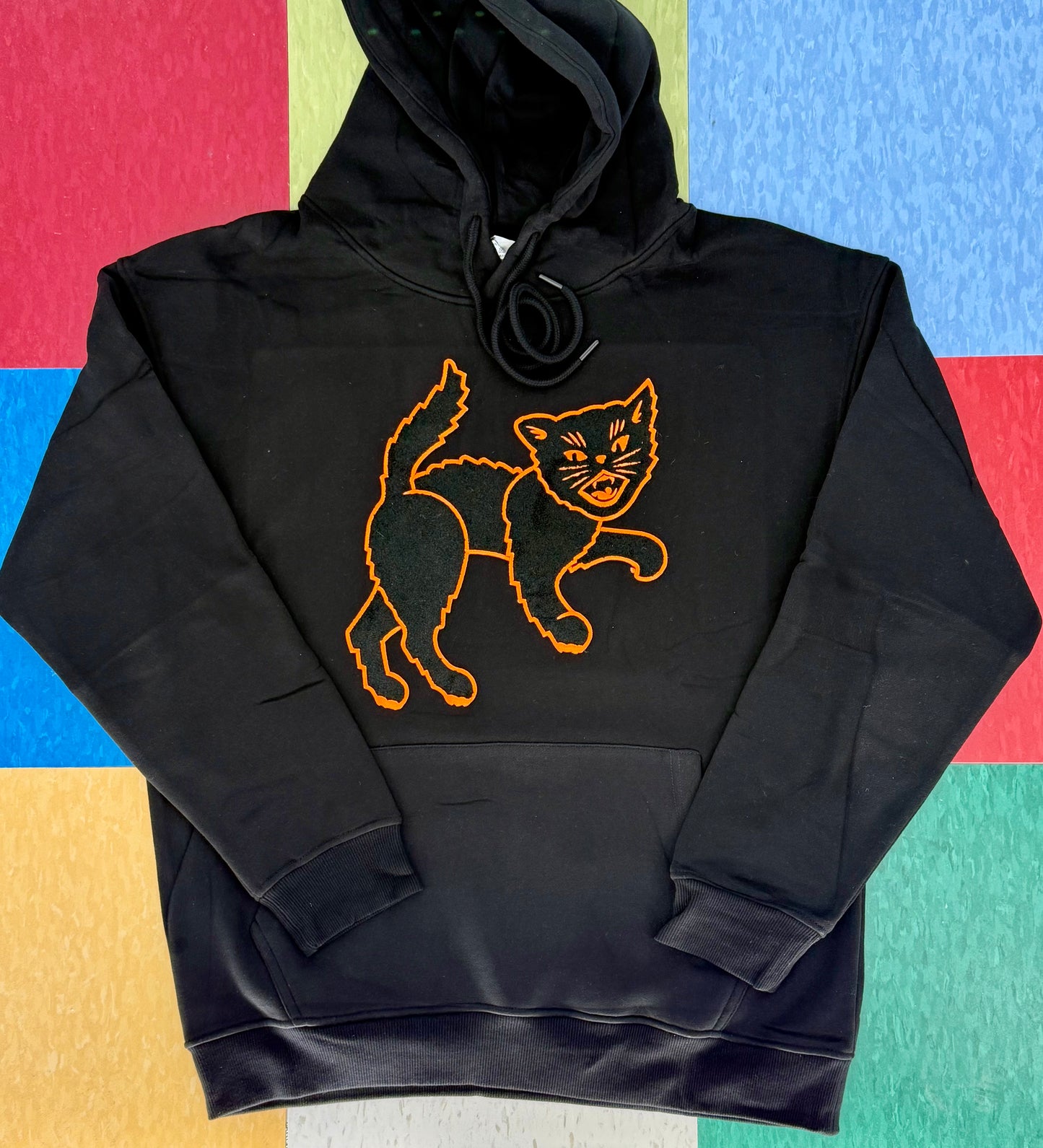 Scaredy Cat Black Hoodie - Embroidery
