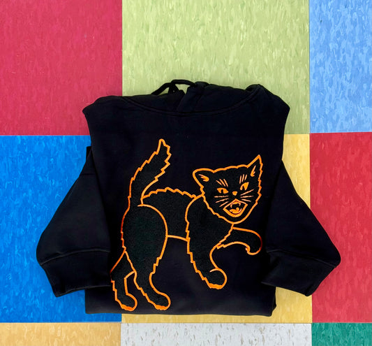Scaredy Cat Black Hoodie - Embroidery