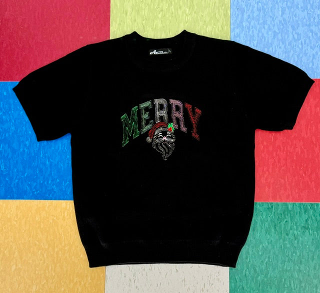 Merry Kitschmas Santa Black Sweater