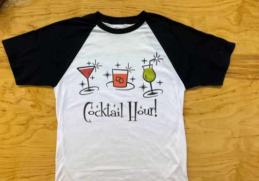Retro Cocktail Hour Raglan T-Shirt