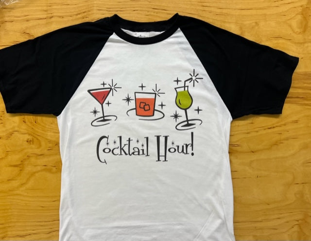 Retro Cocktail Hour Raglan T-Shirt