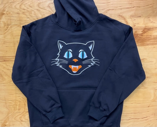 Bettie Cat Black Hoodie - Printed