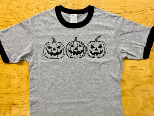 Jack-O-Lantern Trio Ringer T-Shirt